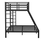 Bellemave Lit Superposé Jumeau XL sur Grand Lit pour Adultes, Cadre Métallique Robuste avec 2 Échelles, Conception Silencieuse, Noir