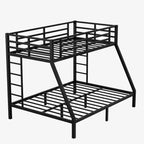 Bellemave Lit Superposé Jumeau XL sur Grand Lit pour Adultes, Cadre Métallique Robuste avec 2 Échelles, Conception Silencieuse, Noir