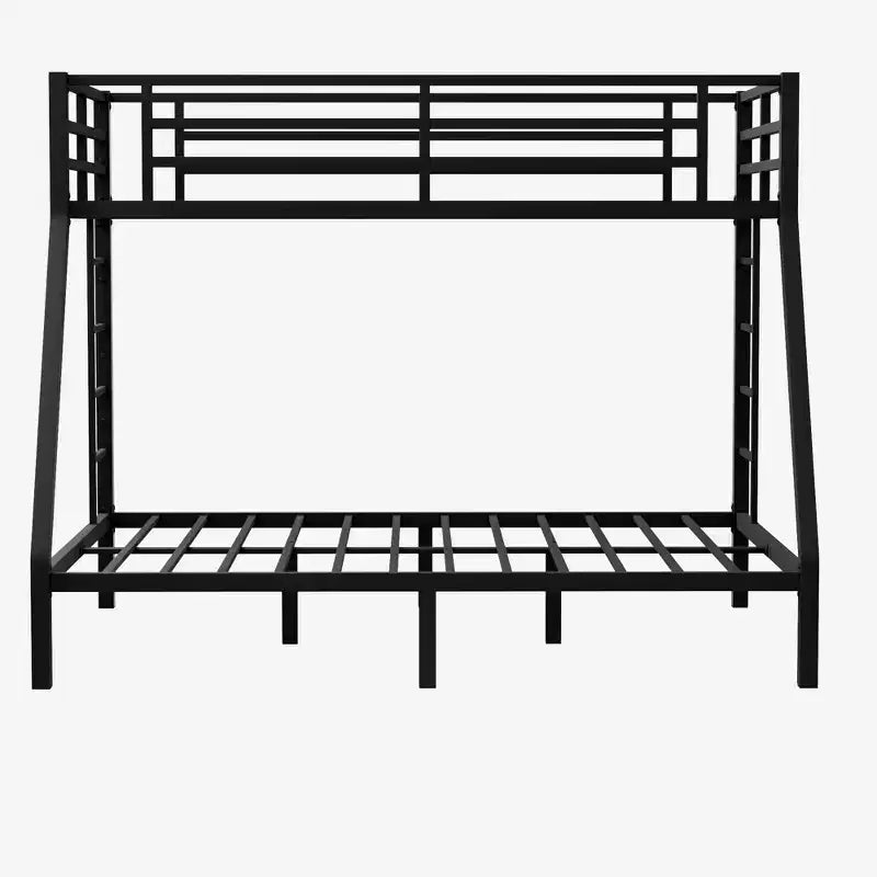 Bellemave Lit Superposé Jumeau XL sur Grand Lit pour Adultes, Cadre Métallique Robuste avec 2 Échelles, Conception Silencieuse, Noir
