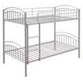 Bellemave Twin Over Twin Metal Bunk Bed with Ladder & Guardrail, Convertible to 2 Beds, Heavy Duty, Space-Saving Bed for Kids Teens, Silver