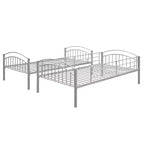 Bellemave Lit Superposé en Métal Jumeau sur Jumeau avec Échelle et Barrière de Sécurité, Convertible en 2 Lits, Robuste, Lit Gain de Place pour Enfants et Adolescents, Argent