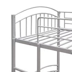 Bellemave Lit Superposé en Métal Jumeau sur Jumeau avec Échelle et Barrière de Sécurité, Convertible en 2 Lits, Robuste, Lit Gain de Place pour Enfants et Adolescents, Argent