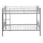 Bellemave Lit Superposé en Métal Jumeau sur Jumeau avec Échelle et Barrière de Sécurité, Convertible en 2 Lits, Robuste, Lit Gain de Place pour Enfants et Adolescents, Argent