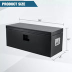 Boîte à outils robuste en aluminium pour benne de camion, boîte à outils en tôle larmée avec poignée latérale et clés de verrouillage, organiseur de rangement pour pick-up, benne de camion