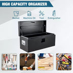 Boîte à outils robuste en aluminium pour benne de camion, boîte à outils en tôle larmée avec poignée latérale et clés de verrouillage, organiseur de rangement pour pick-up, benne de camion