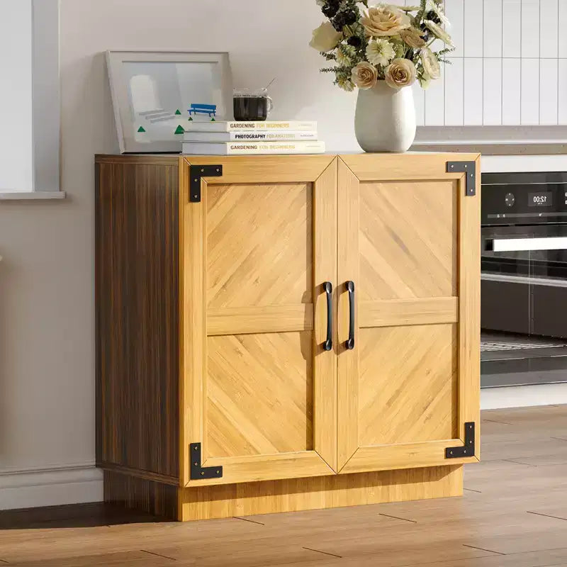 Buffet avec rangements - Enfilade de style rustique moderne avec portes et étagères réglables, Meuble de rangement de cuisine, Meuble de bar à café