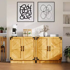 Buffet avec rangements - Enfilade de style rustique moderne avec portes et étagères réglables, Meuble de rangement de cuisine, Meuble de bar à café