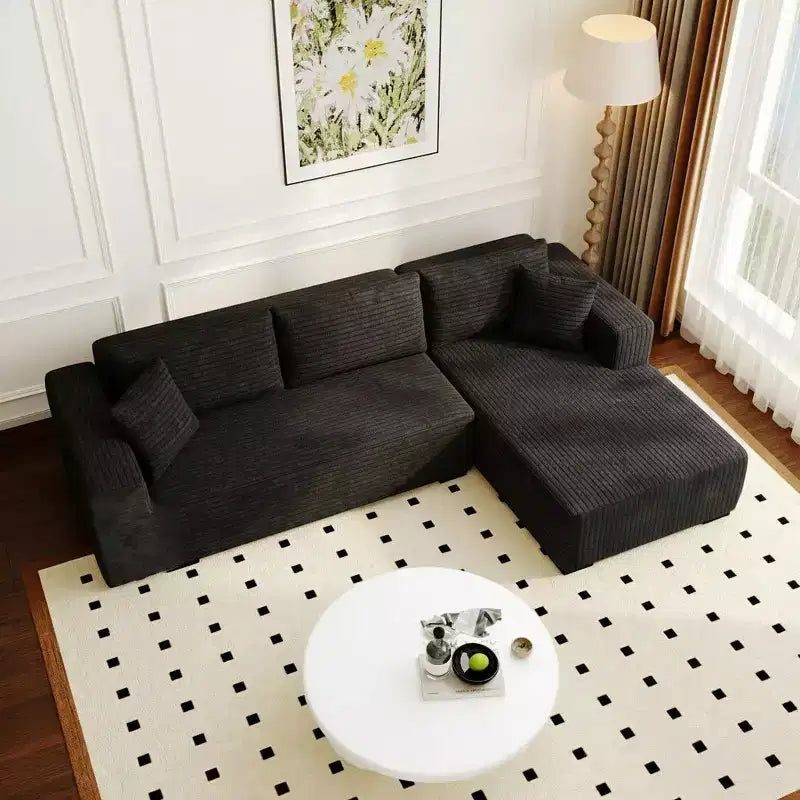Famapy Canapé d'angle moderne compressé : Confort et style pour les espaces de vie contemporains, canapé en coton compressé sans assemblage avec méridienne.