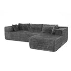Famapy Canapé d'angle moderne compressé : Confort et style pour les espaces de vie contemporains, canapé en coton compressé sans assemblage avec méridienne.