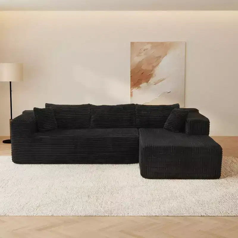 Famapy Canapé d'angle moderne compressé : Confort et style pour les espaces de vie contemporains, canapé en coton compressé sans assemblage avec méridienne.