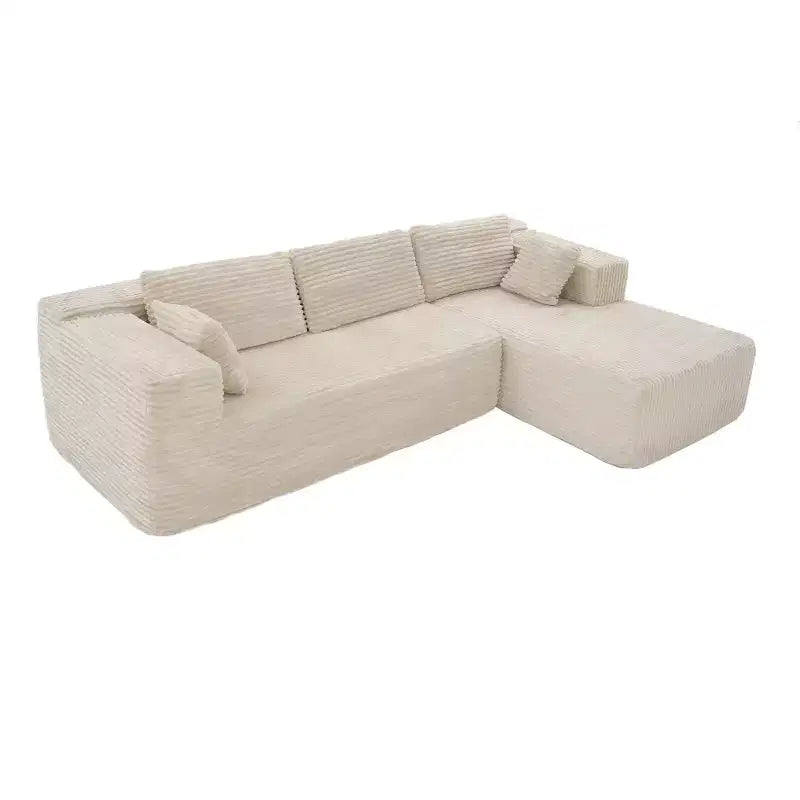 Famapy Canapé d'angle moderne compressé : Confort et style pour les espaces de vie contemporains, canapé en coton compressé sans assemblage avec méridienne.