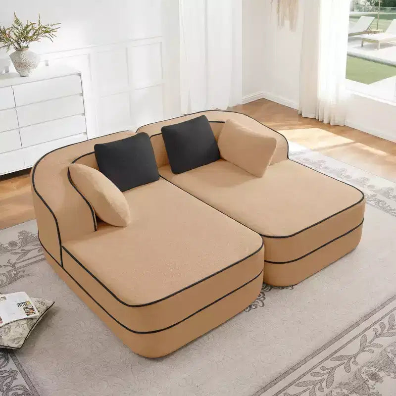 77.2 Canapé Teddy, éponge 32D, sans ossature, deux chaises longues, convertible, couleur contrastée, symétrique, salon