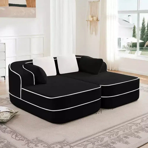77.2 Canapé Teddy, éponge 32D, sans ossature, deux chaises longues, convertible, couleur contrastée, symétrique, salon