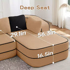 77.2 Canapé Teddy, éponge 32D, sans ossature, deux chaises longues, convertible, couleur contrastée, symétrique, salon