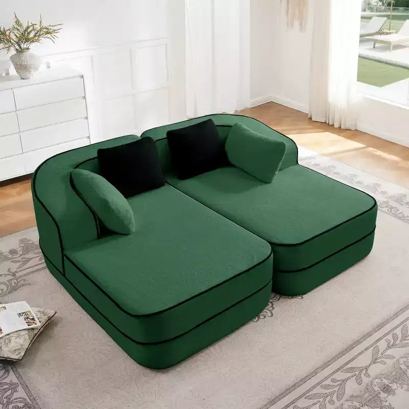 77.2 Canapé Teddy, éponge 32D, sans ossature, deux chaises longues, convertible, couleur contrastée, symétrique, salon