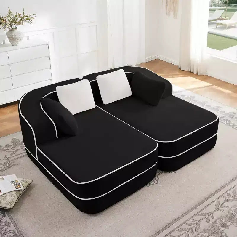 77.2 Canapé Teddy, éponge 32D, sans ossature, deux chaises longues, convertible, couleur contrastée, symétrique, salon