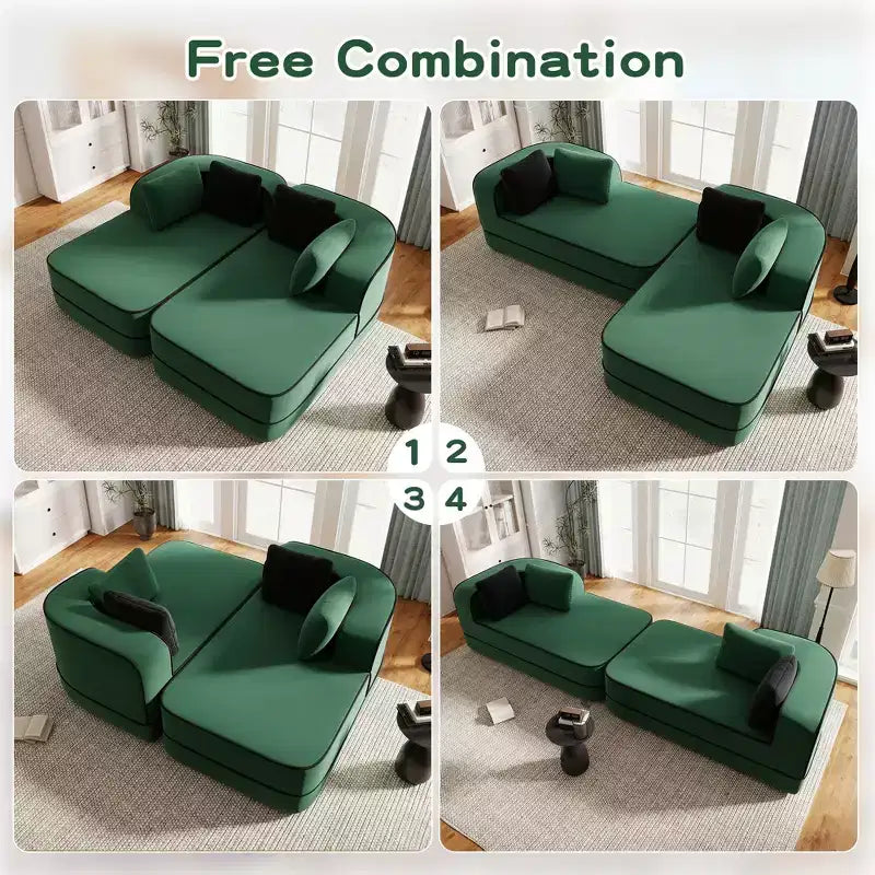 77.2 Canapé Teddy, éponge 32D, sans ossature, deux chaises longues, convertible, couleur contrastée, symétrique, salon