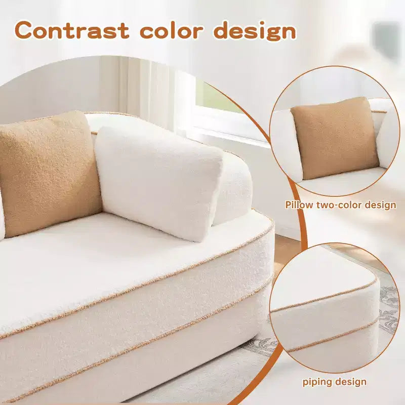 77.2 Canapé Teddy, éponge 32D, sans ossature, deux chaises longues, convertible, couleur contrastée, symétrique, salon