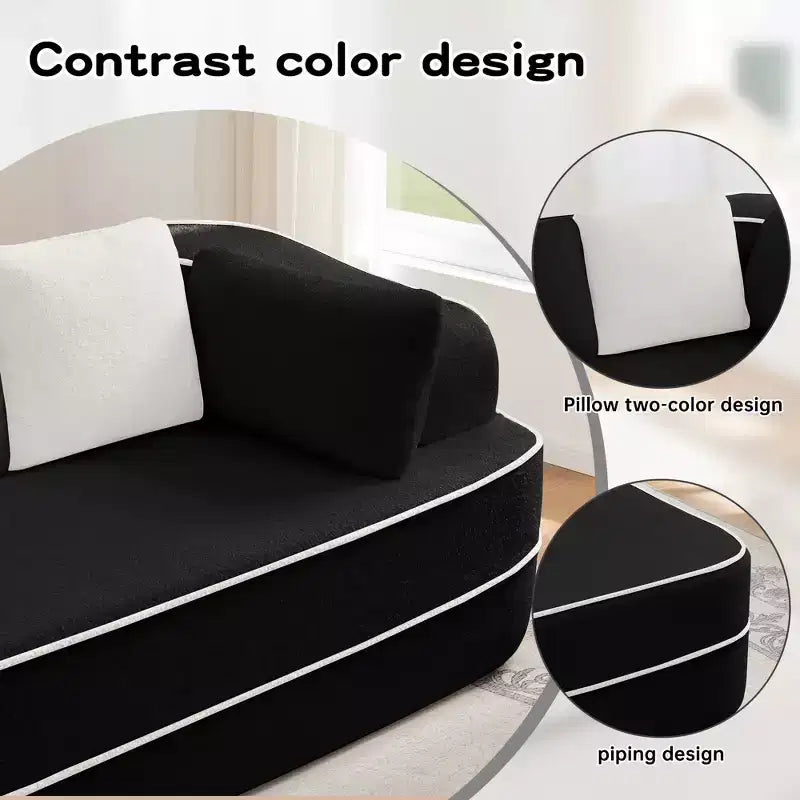 77.2 Canapé Teddy, éponge 32D, sans ossature, deux chaises longues, convertible, couleur contrastée, symétrique, salon