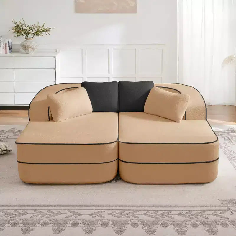 77.2 Canapé Teddy, éponge 32D, sans ossature, deux chaises longues, convertible, couleur contrastée, symétrique, salon