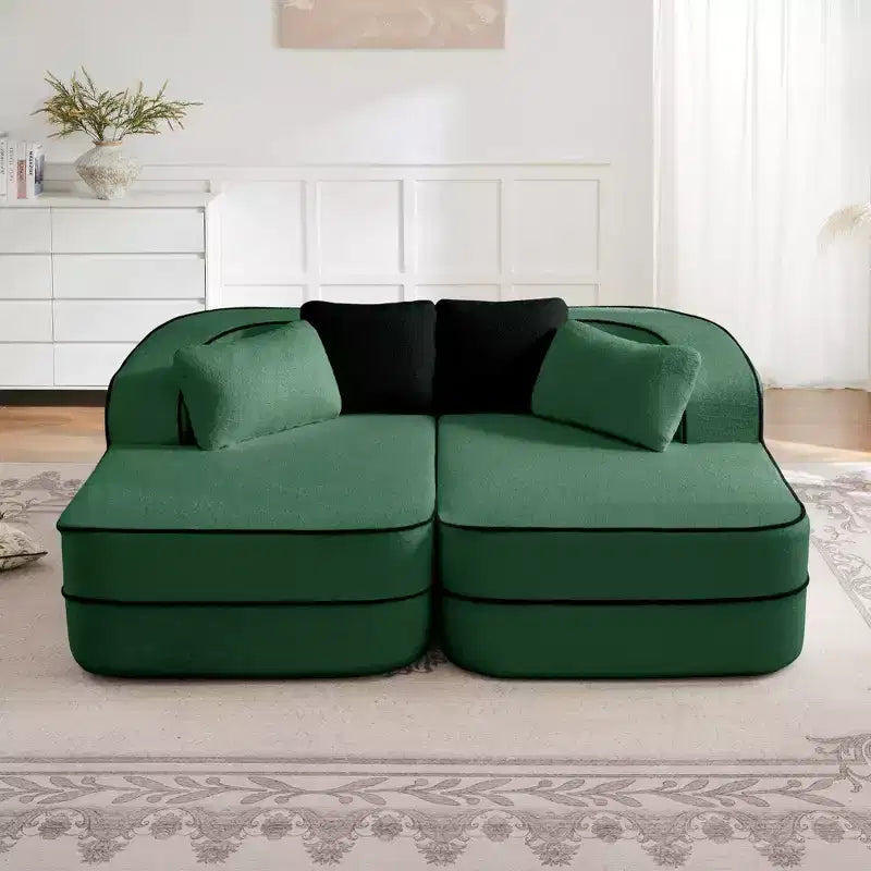 77.2 Canapé Teddy, éponge 32D, sans ossature, deux chaises longues, convertible, couleur contrastée, symétrique, salon
