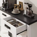 Console de style rustique avec rangement, placard à 2 portes et 2 tiroirs, table buffet multifonctionnelle pour entrée, cuisine, salon