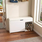 EHMKNP Entryway Bench with Shoe Storage, 3-Tier Flip-Up Drawers, Hidden Cabinet, Space-Saving Organizer for Hallway or Living Room