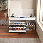 Banc d'entrée EHMKNP avec rangement pour chaussures, tiroirs à abattant à 3 niveaux, armoire dissimulée, organisateur peu encombrant pour couloir ou salon