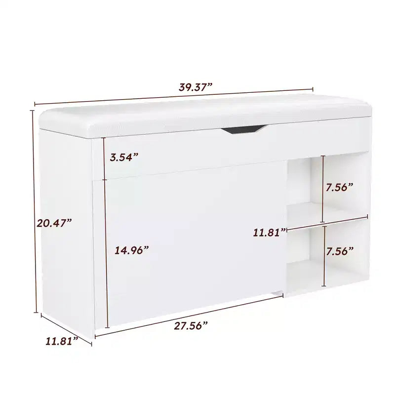 Banc d'entrée EHMKNP avec rangement pour chaussures, tiroirs à abattant à 3 niveaux, armoire dissimulée, organisateur peu encombrant pour couloir ou salon