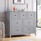 Commode en bois CuisinSmart pour chambre à coucher, commode à 7 tiroirs avec poignée en métal, organisateur de rangement de placard pour salon, couloir, chambre à coucher