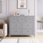 Commode en bois CuisinSmart pour chambre à coucher, commode à 7 tiroirs avec poignée en métal, organisateur de rangement de placard pour salon, couloir, chambre à coucher
