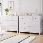 Commode en bois CuisinSmart pour chambre à coucher, commode à 7 tiroirs avec poignée en métal, organisateur de rangement de placard pour salon, couloir, chambre à coucher