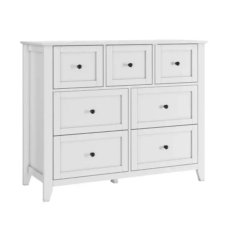Commode en bois CuisinSmart pour chambre à coucher, commode à 7 tiroirs avec poignée en métal, organisateur de rangement de placard pour salon, couloir, chambre à coucher