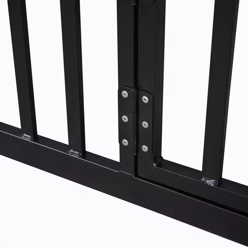 Lit jumeau Bellemave avec porte et clôture, lit double avec toit/lit de sol pour enfants, filles, garçons, noir