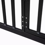 Lit jumeau Bellemave avec porte et clôture, lit double avec toit/lit de sol pour enfants, filles, garçons, noir