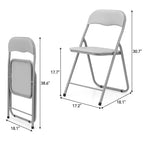 Lot de 4 chaises pliantes avec coussin et pieds en métal, patins antidérapants pour événements extérieurs et intérieurs portables