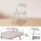 Lot de 4 chaises pliantes avec coussin et pieds en métal, patins antidérapants pour événements extérieurs et intérieurs portables