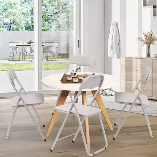 4 Pack Folding Chairs with Cushion and Metal Legs, Non-Slip Feet Pads for Outdoor & Indoor Event Portable