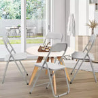 Lot de 4 chaises pliantes avec coussin et pieds en métal, patins antidérapants pour événements extérieurs et intérieurs portables