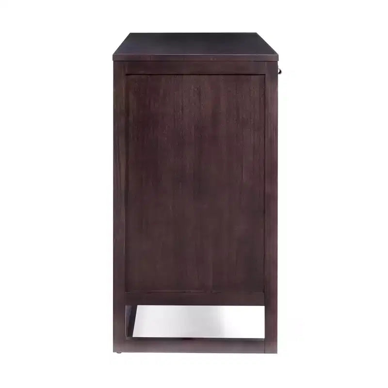 Buffet 4 portes Hatteras Modern Boho avec accents en bois massif et rotin naturel - Teamson Home