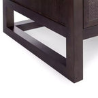Buffet 4 portes Hatteras Modern Boho avec accents en bois massif et rotin naturel - Teamson Home