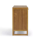 Buffet 4 portes Hatteras Modern Boho avec accents en bois massif et rotin naturel - Teamson Home