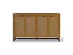Buffet 4 portes Hatteras Modern Boho avec accents en bois massif et rotin naturel - Teamson Home