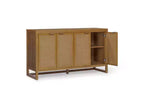 Buffet 4 portes Hatteras Modern Boho avec accents en bois massif et rotin naturel - Teamson Home