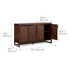 Buffet 4 portes Hatteras Modern Boho avec accents en bois massif et rotin naturel - Teamson Home