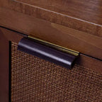 Buffet 4 portes Hatteras Modern Boho avec accents en bois massif et rotin naturel - Teamson Home