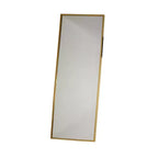 Okak Miroir rectangulaire intégral 77*27.5IN avec cadre en acier inoxydable, miroir de sol avec trous de suspension, miroir mural pour salon, chambre à coucher, doré