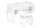 Homy Casa Coiffeuse avec Tabouret et Meubles de Rangement pour Chambre ou Dressing, Blanc