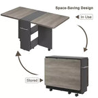 Table de salle à manger pliante pour cuisine, table de salle à manger peu encombrante avec étagère de rangement, table de cuisine à abattants extensible pour petit espace