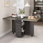 Table de salle à manger pliante pour cuisine, table de salle à manger peu encombrante avec étagère de rangement, table de cuisine à abattants extensible pour petit espace